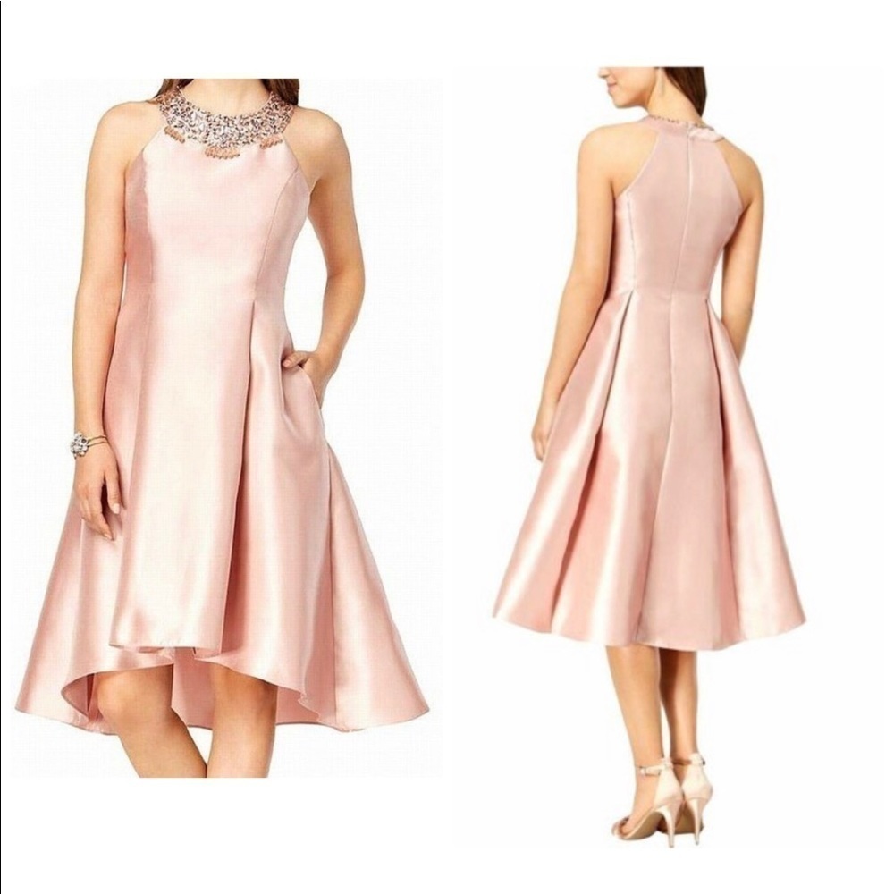 ADRIANNA PAPELL Hi-Lo Sleeveless Dress